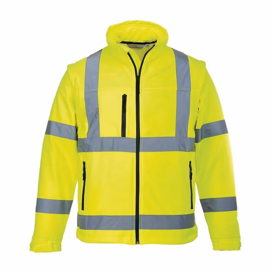 Ropa protectora Chaqueta reflectante de seguridad para carreteras de poliéster impermeable de alta visibilidad cumple con el estándar En20471