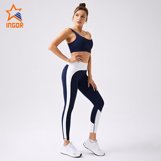 Ingor Sportswear Ropa de mujer Ropa deportiva personalizada Sujetadores deportivos y mallas Conjuntos de yoga Ropa deportiva para gimnasio con tejido reciclado y sostenible